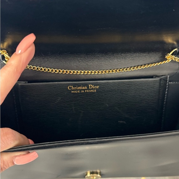Authentic Dior Black Bag with Gold Chain Accent - Picture 9 of 11